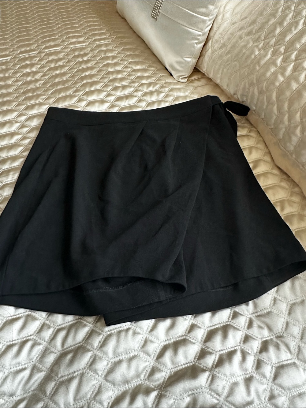 bebe Black Circle Skirt with Wrap Tie